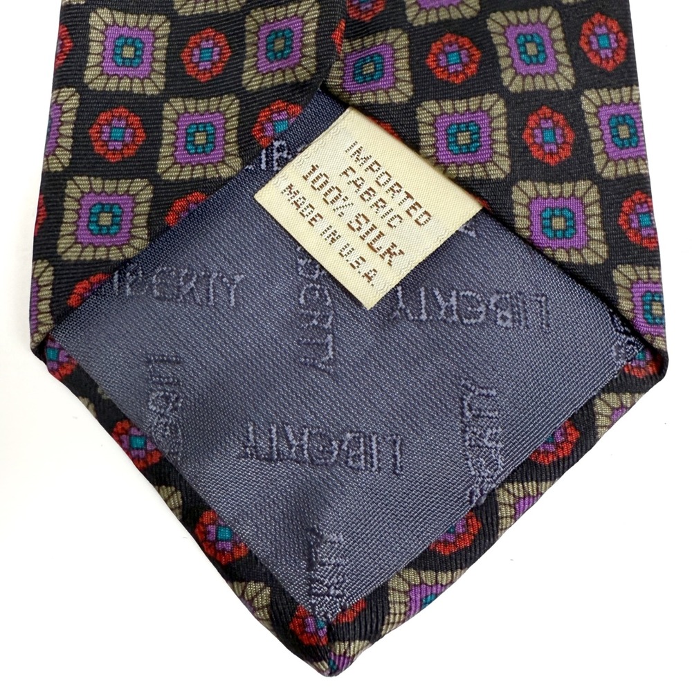 Vintage Liberty of London Silk Tie Mens Necktie Geometric Pattern - Picture 4 of 5